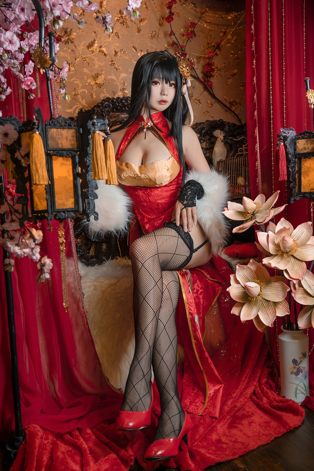 雪猫YukiNeko-碧蓝航线-大凤旗袍[12P] COS网红博主 预览2图