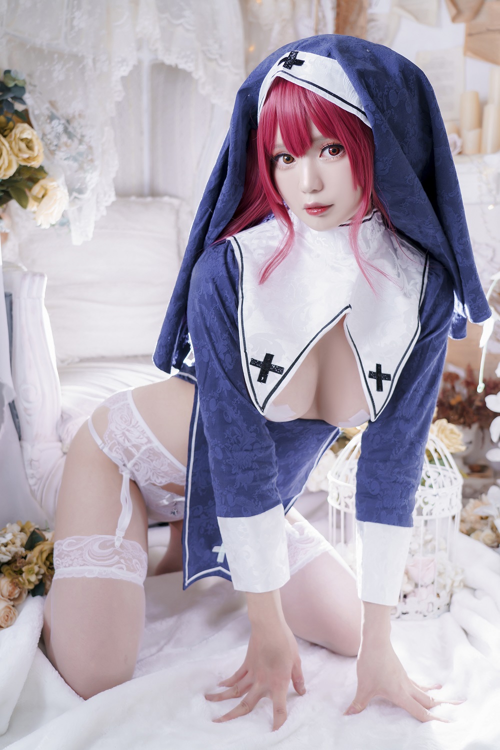 雪猫YukiNeko-Hololive-宝钟玛琳修女服[12P] COS网红博主 预览2图