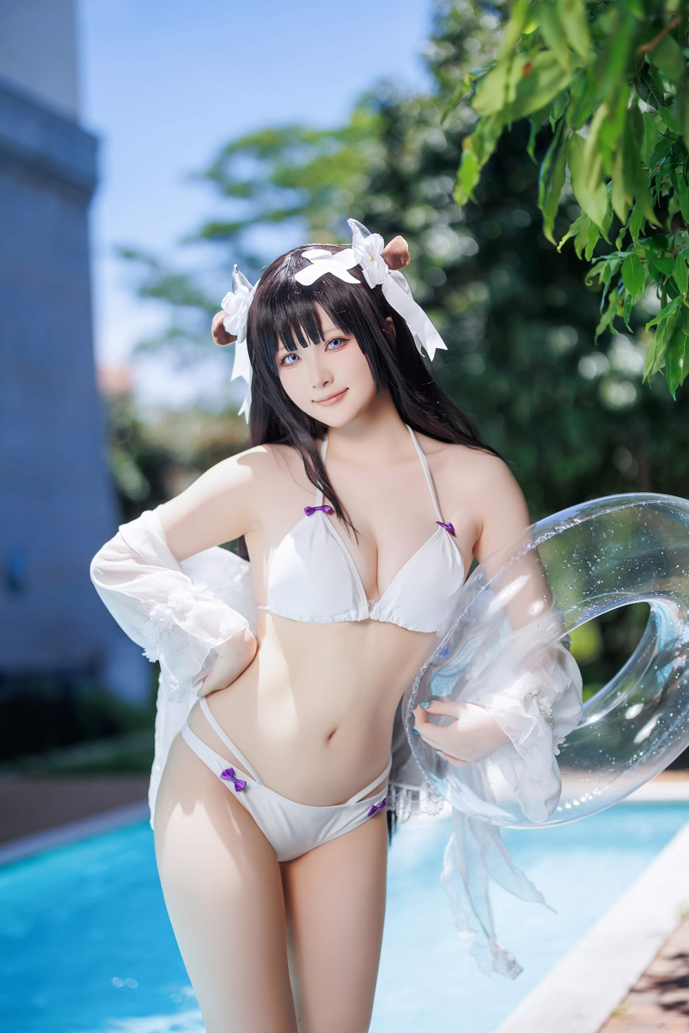屿鱼Yukako-碧蓝航线-樫野泳装[25P] COS网红博主 预览2图