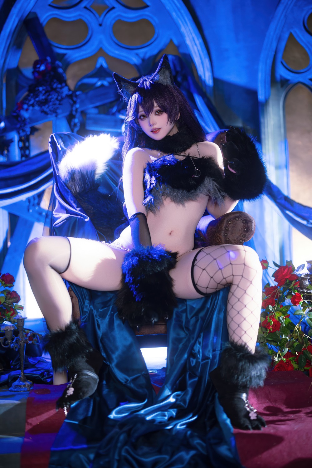 屿鱼Yukako-碧蓝航线-爱宕狼人[51P] COS网红博主 预览1图