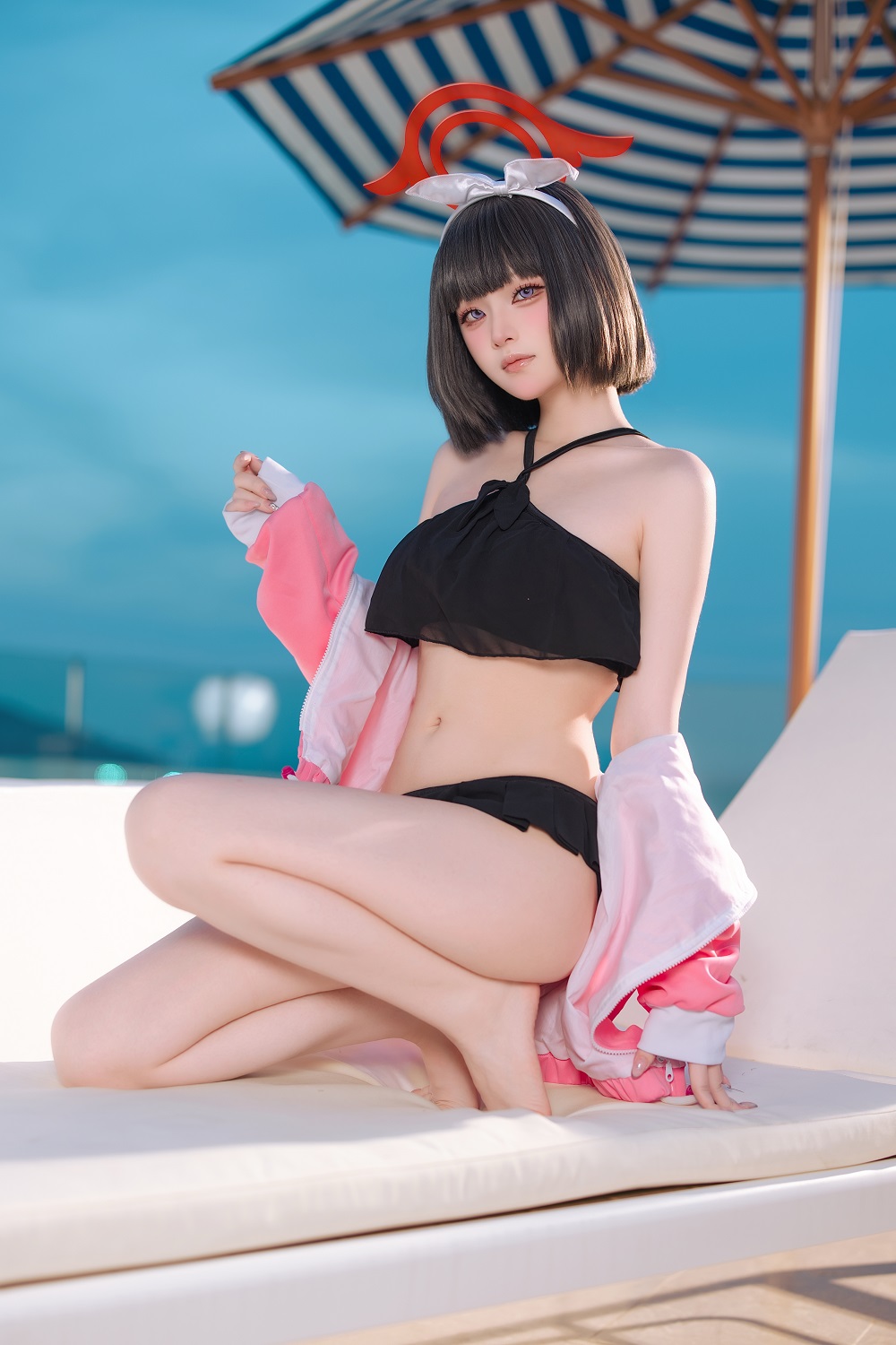 屿鱼Yukako-蔚蓝档案-静山真白泳装[30P] COS网红博主 预览2图