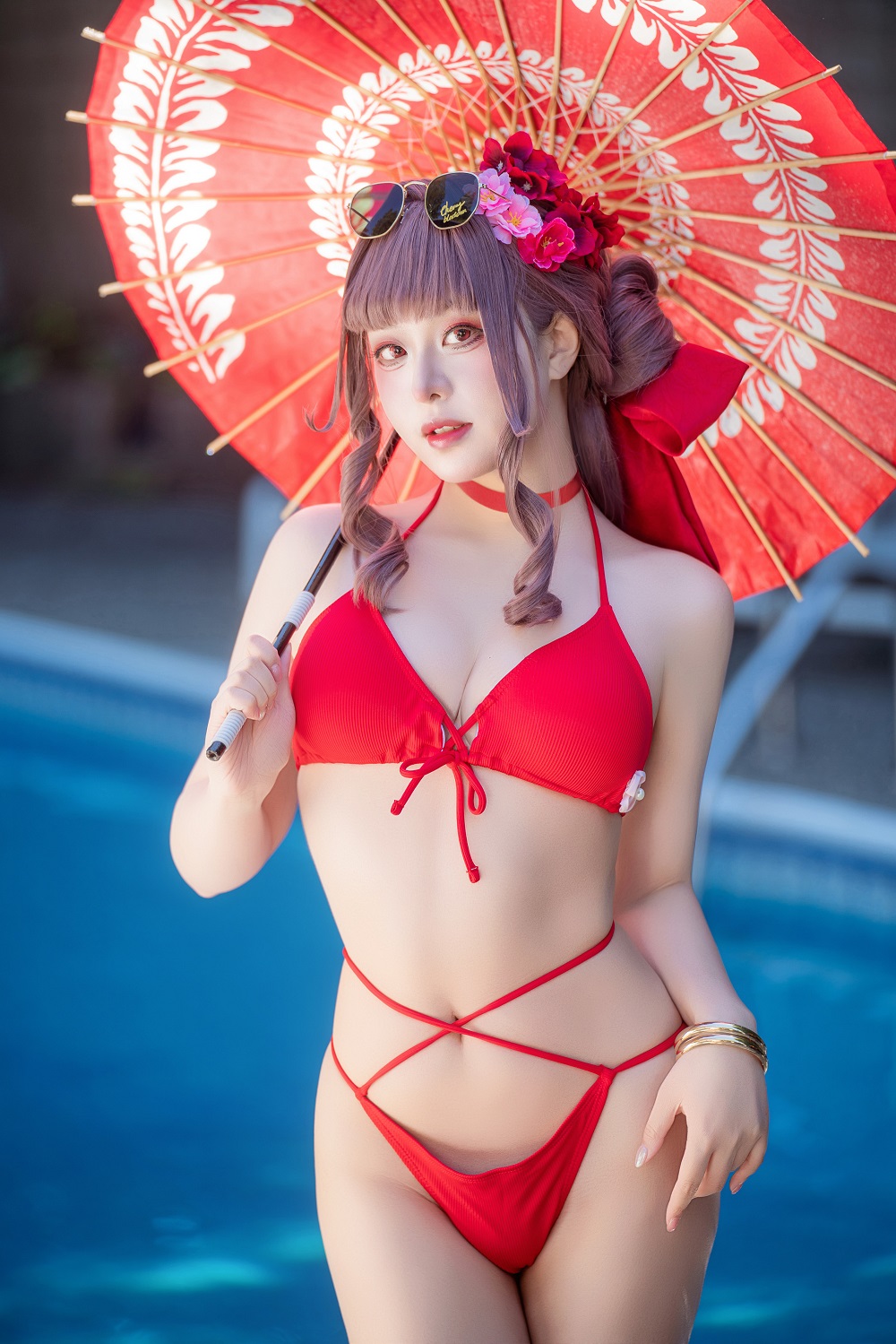LoveHimeking-Nikke胜利女神-樱花泳装[36P] COS网红博主 预览1图
