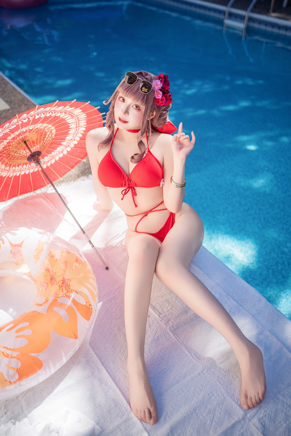 LoveHimeking-Nikke胜利女神-樱花泳装[36P] COS网红博主 预览2图