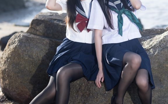 不呆猫&三無人型-双子JK水手服[51P+1V]