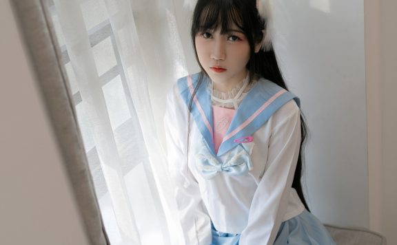 不呆猫-白色兔子JK[63P]