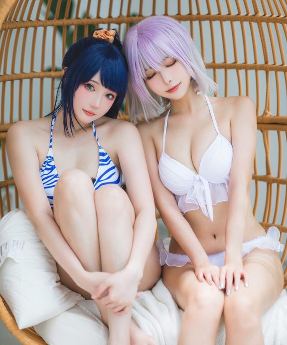 瓜希酱&Momoko葵葵-电光超人古利特-宝多六花&新条茜泳装[85P]