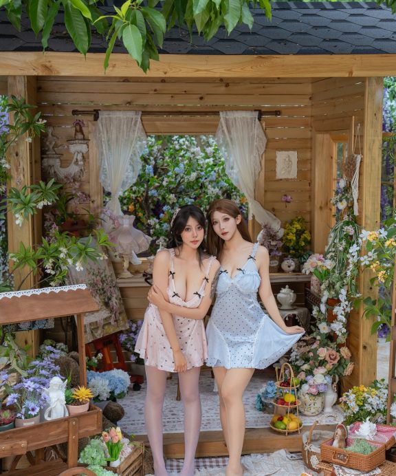 奈汐酱nice&奶桃-花眠[90P+1V]