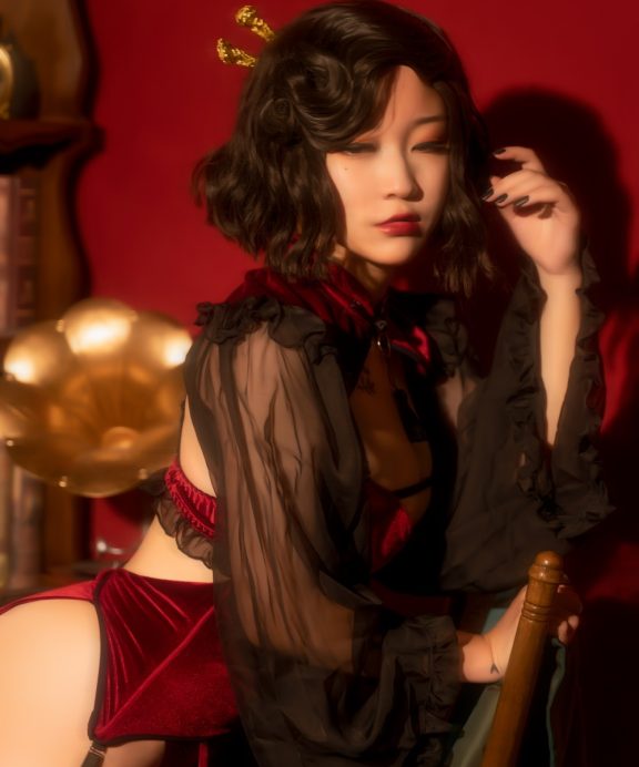 棕桠阿狗崽-红丝绒旗袍[16P]