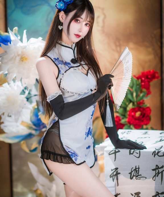羽生三未-艳娘幻梦谭-瓶儿青花瓷旗袍[25P]
