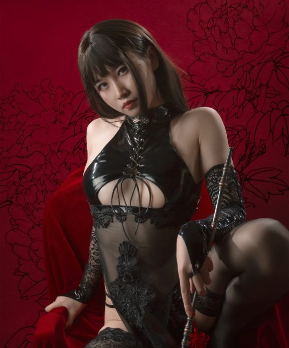 Uki雨季-黑靡烟旗袍[20P]