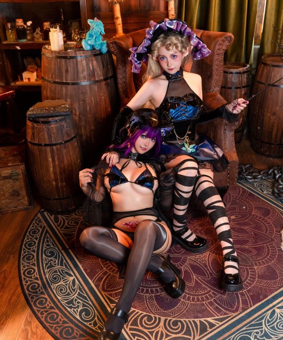 小和甜酒&橙风千雅-万圣节双人魔女猫咪[118P]
