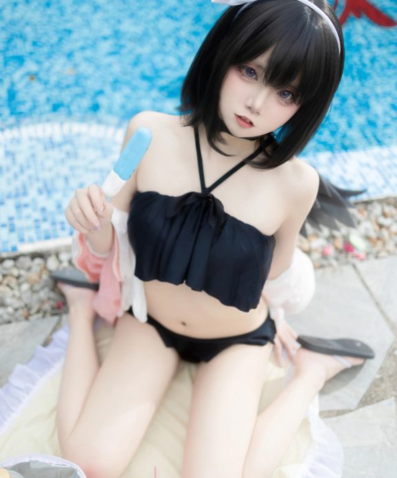 纸悦Etsuko-蔚蓝档案-静山真白泳装[28P]
